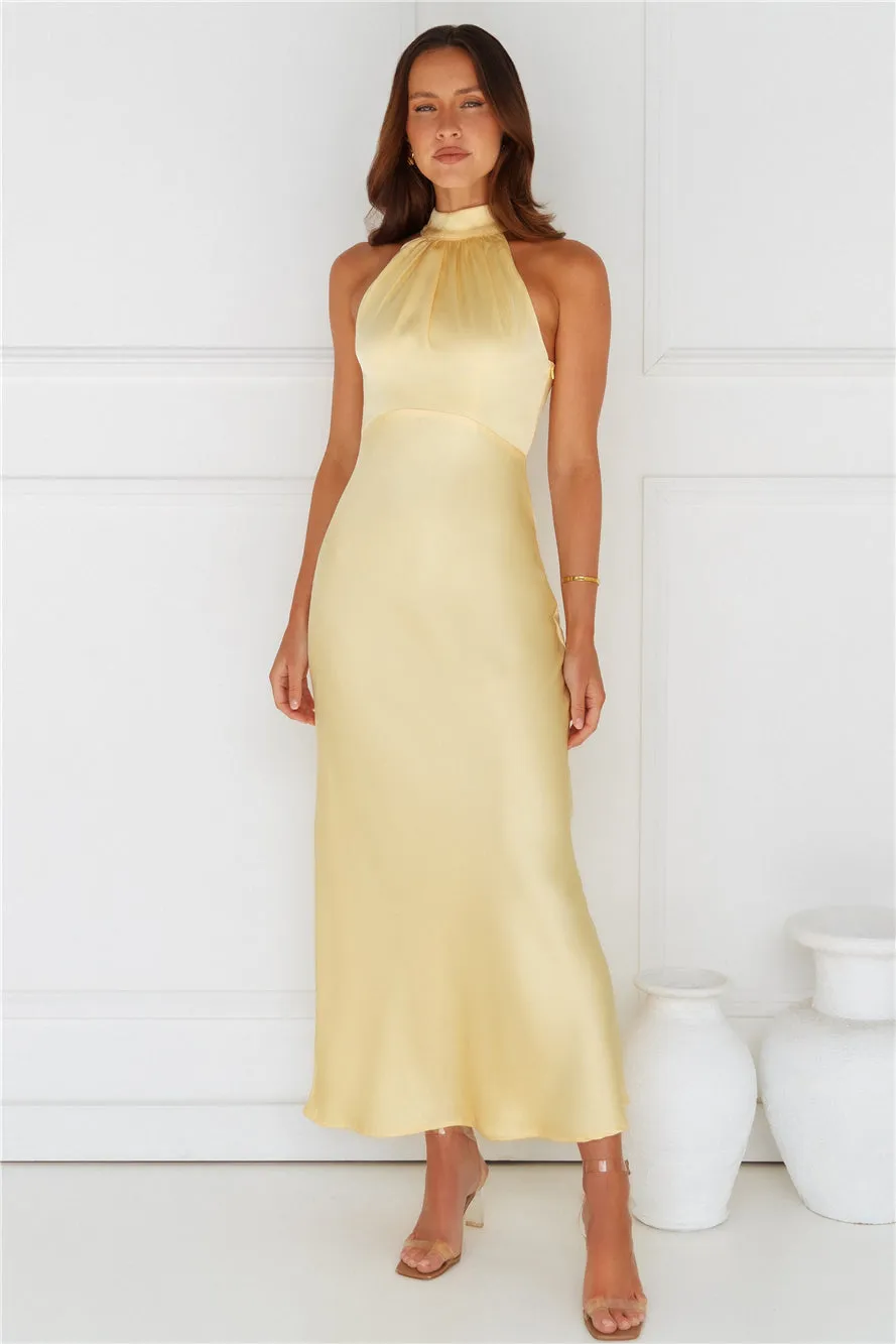 Exclusive Star Satin Maxi Dress Yellow sold by Hello Molly product image thumbnail 3