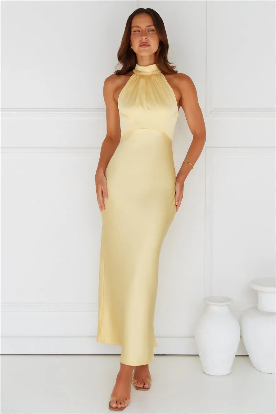 Exclusive Star Satin Maxi Dress Yellow sold by Hello Molly product image thumbnail 4