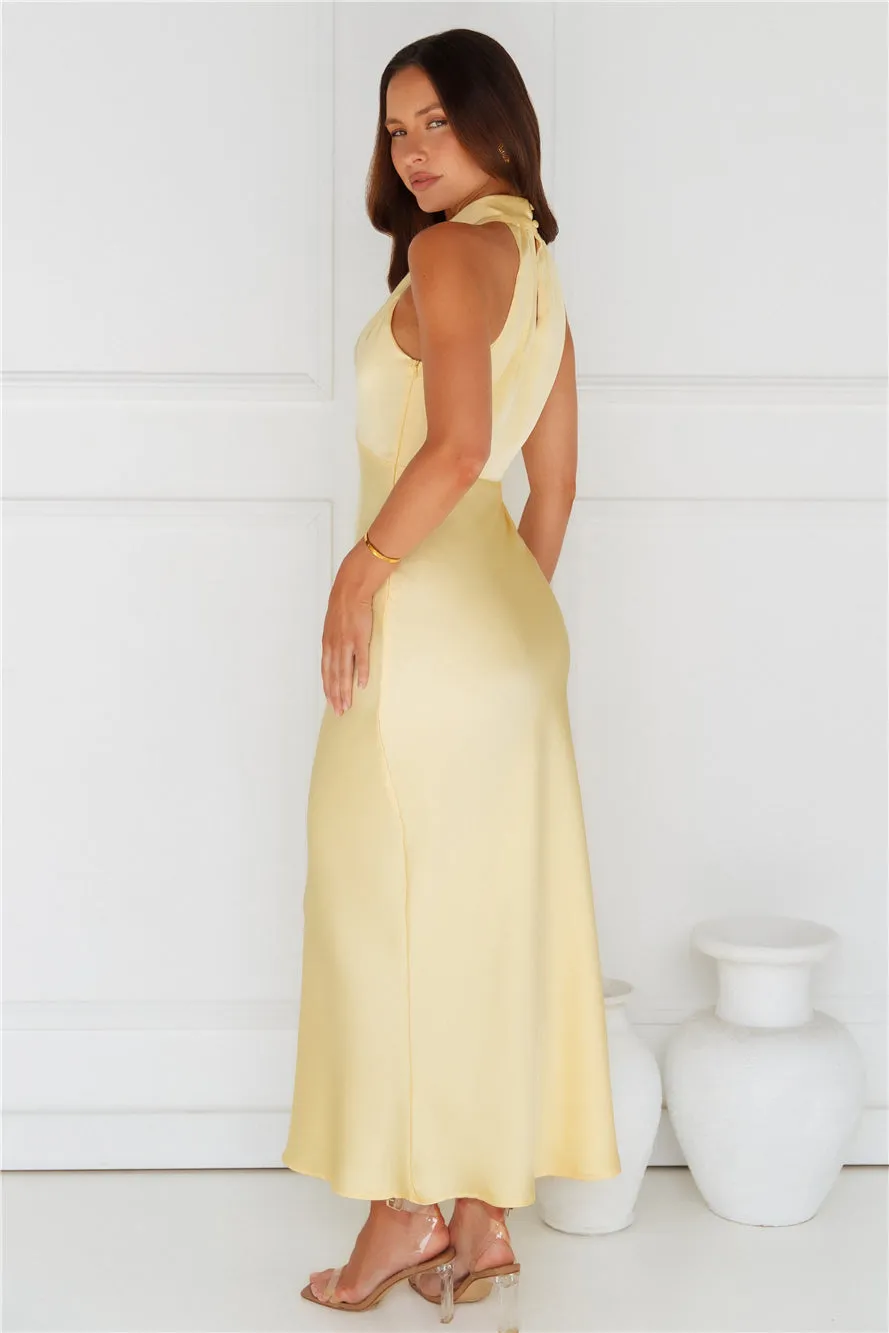 Exclusive Star Satin Maxi Dress Yellow sold by Hello Molly product image thumbnail 5