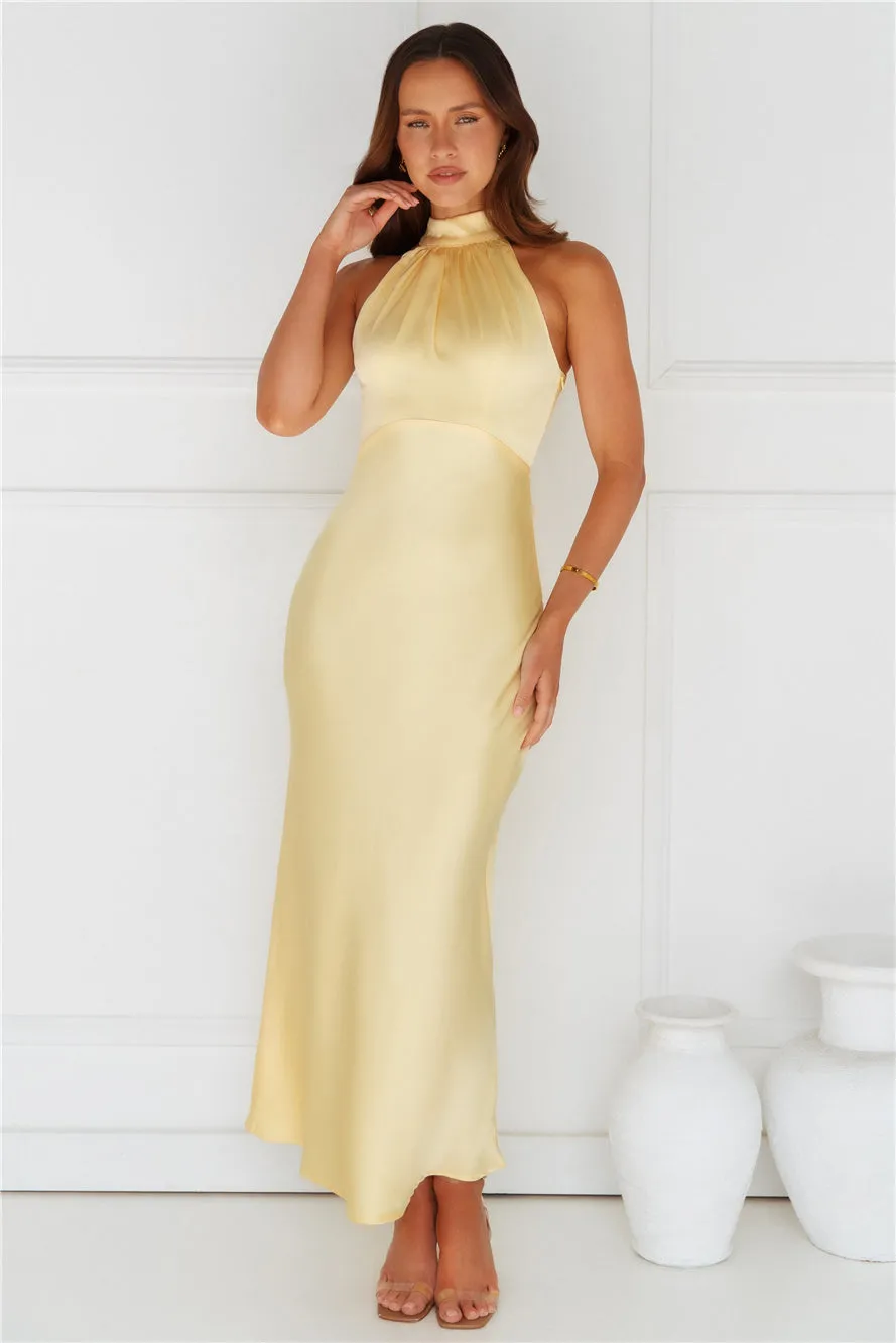 Exclusive Star Satin Maxi Dress Yellow sold by Hello Molly product image thumbnail 2