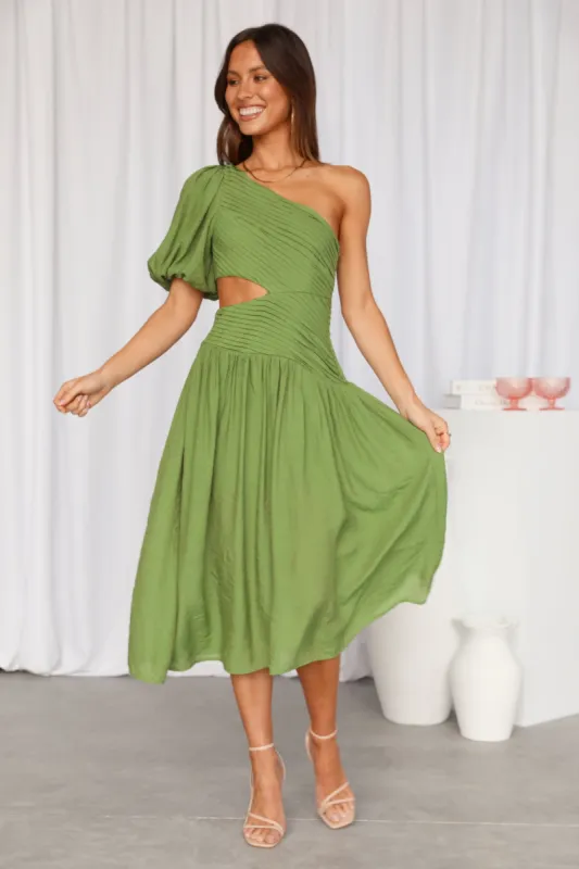 Meadow Secrets Midi Dress Green sold by Hello Molly