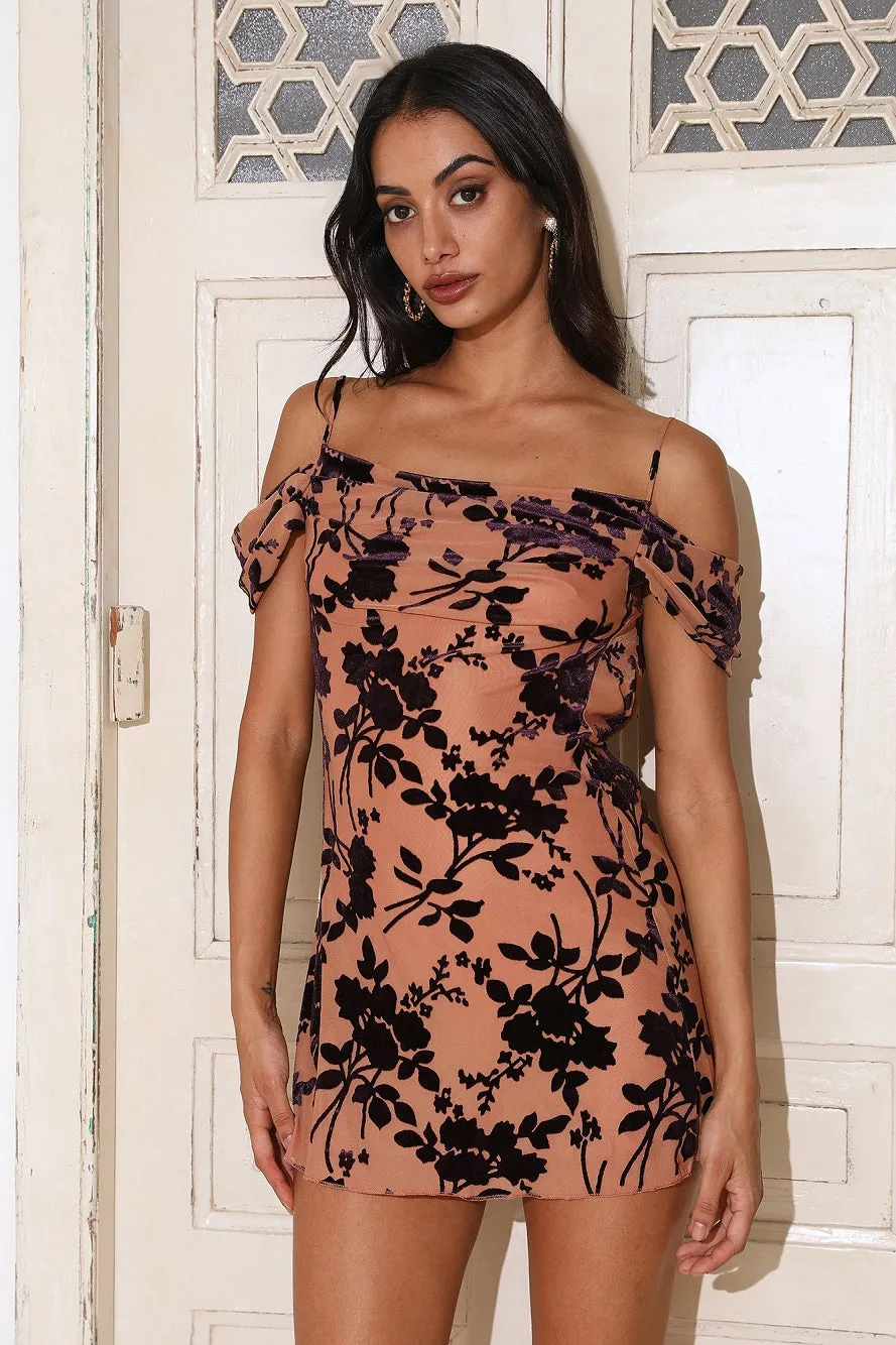 Earning Likes Mesh Mini Dress Brown sold by Hello Molly