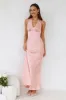 Socialite Events Halter Satin Maxi Dress Peach sold by Hello Molly