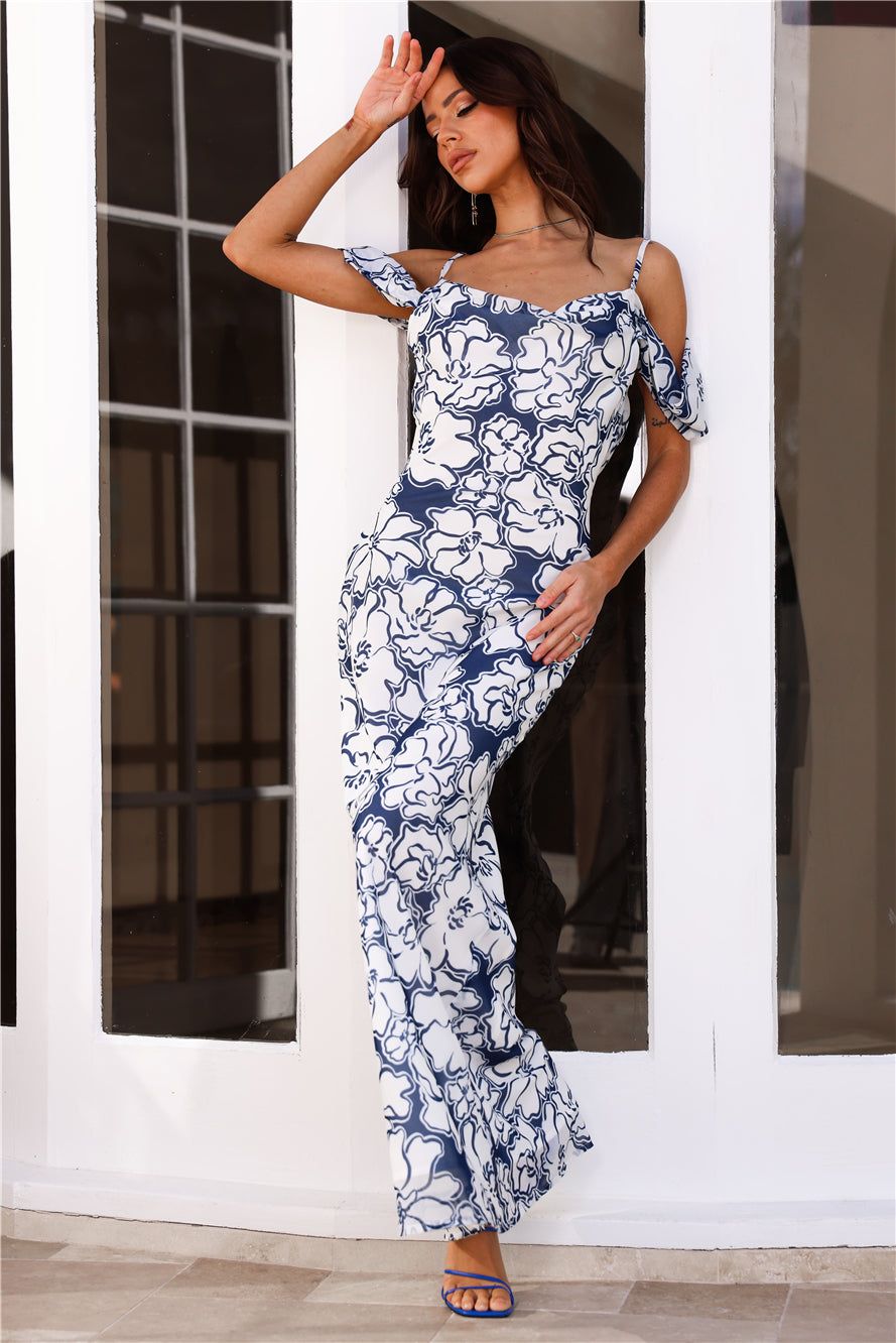 RUNAWAY Kelani Maxi Dress Navy Floral sold by Hello Molly product image thumbnail 3