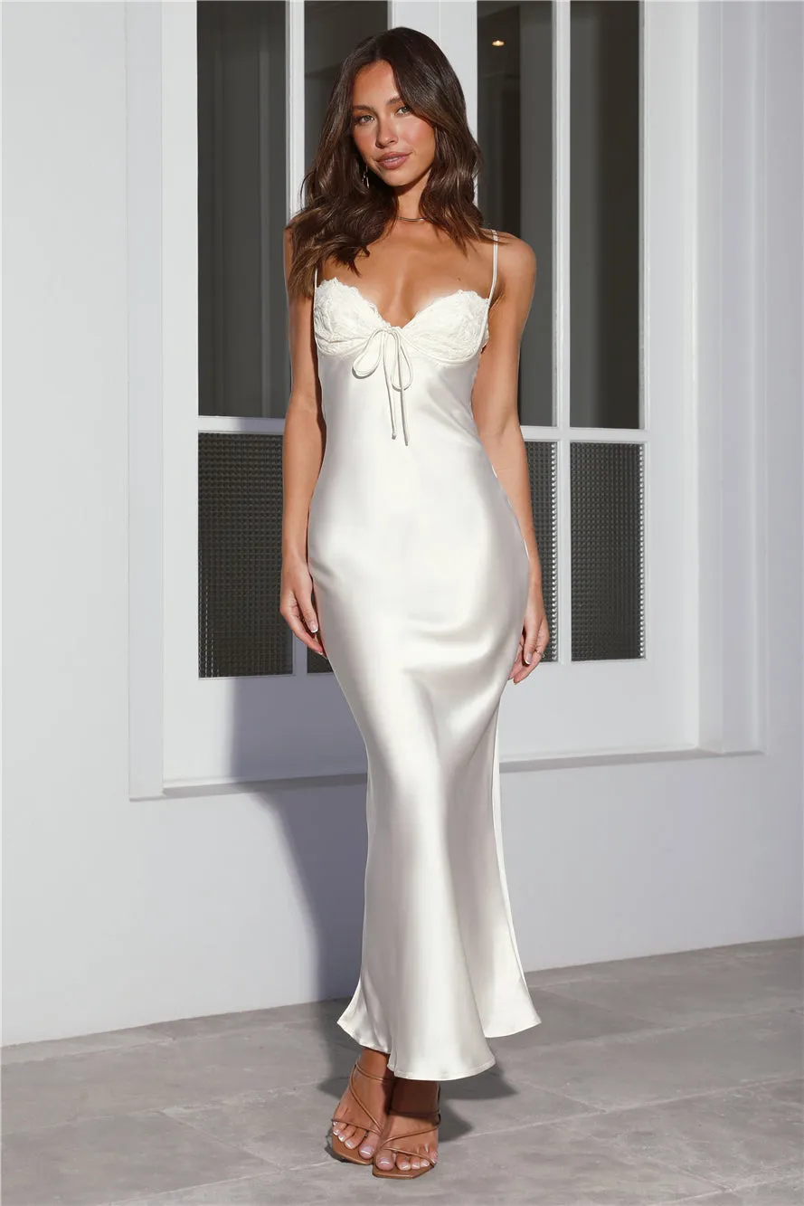 Stylist Things Satin Maxi Dress Champagne sold by Hello Molly product image thumbnail 3