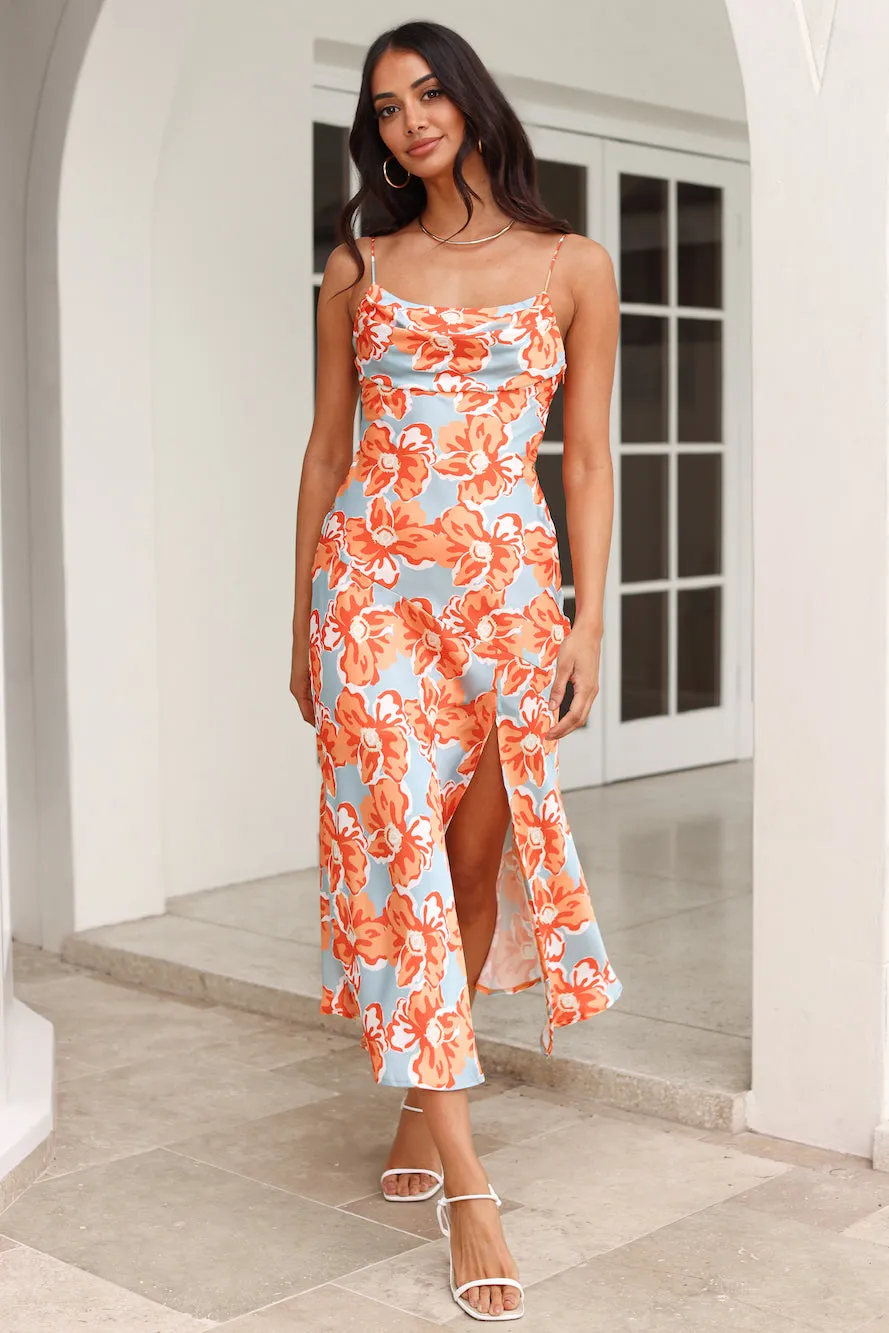 Blooming Now Midi Dress Orange sold by Hello Molly product image thumbnail 3