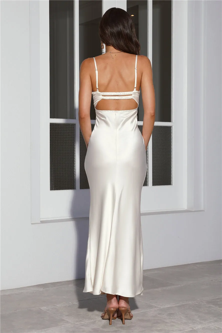 Stylist Things Satin Maxi Dress Champagne sold by Hello Molly product image thumbnail 4