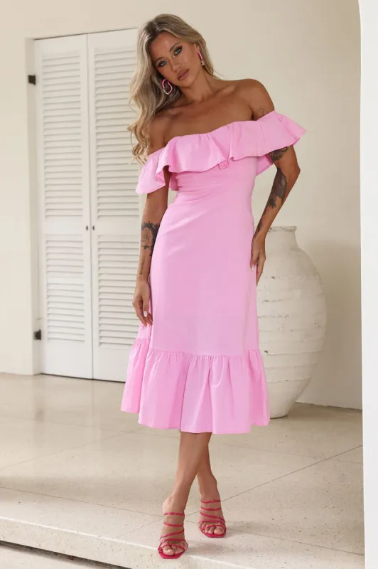 Bliss Abundance Midi Dress Pink sold by Hello Molly