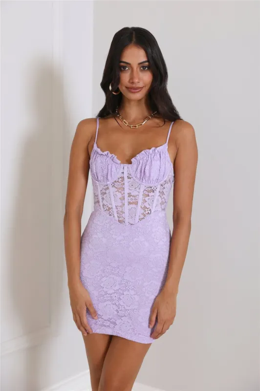 Lacey Looks Mini Dress Lilac sold by Hello Molly