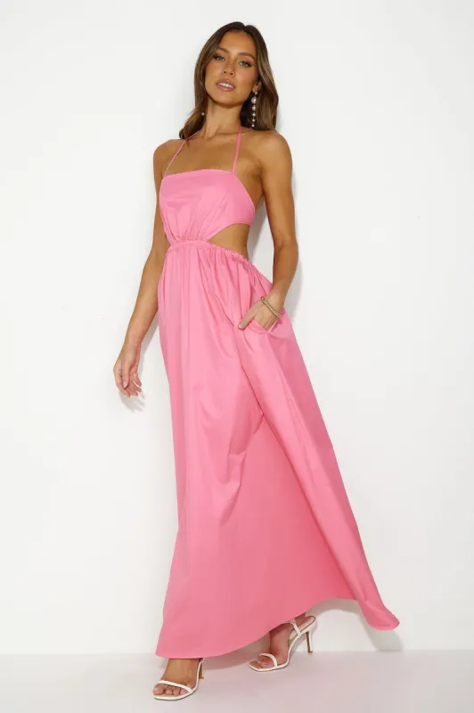 HELLO MOLLY Should We Go Maxi Dress Pink sold by Hello Molly