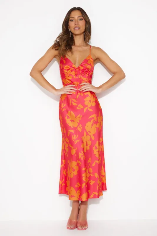 Ambitious Beauty Midi Dress Pink sold by Hello Molly