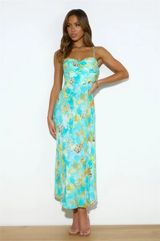 She's The Fun Maxi Dress Teal sold by Hello Molly