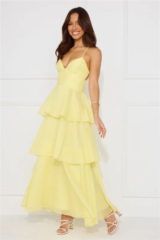 Mysterious Beauty Maxi Dress Yellow sold by Hello Molly