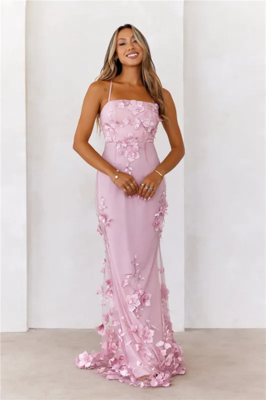 Flower Vine Maxi Dress Mauve sold by Hello Molly