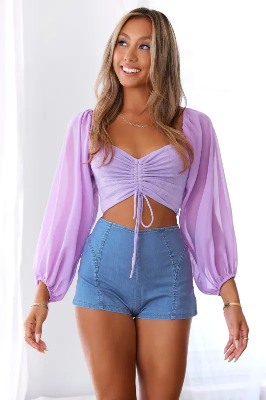 HELLO MOLLY Cheers To The Weekend Crop Purple sold by Hello Molly