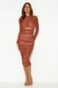 True Joy Mesh Midi Dress Brown sold by Hello Molly