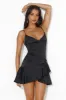 Chasing The Fun Satin Mini Dress Black sold by Hello Molly