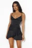 Chasing The Fun Satin Mini Dress Black sold by Hello Molly