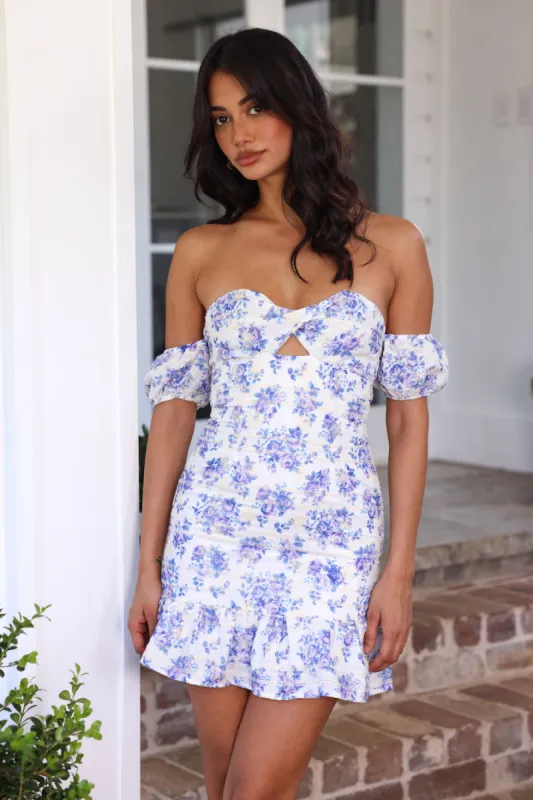 HELLO MOLLY Sunshine Soiree Mini Dress Blue sold by Hello Molly