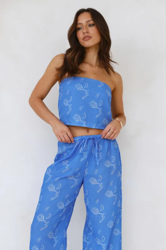 Melon Mix Strapless Crop Top Blue sold by Hello Molly