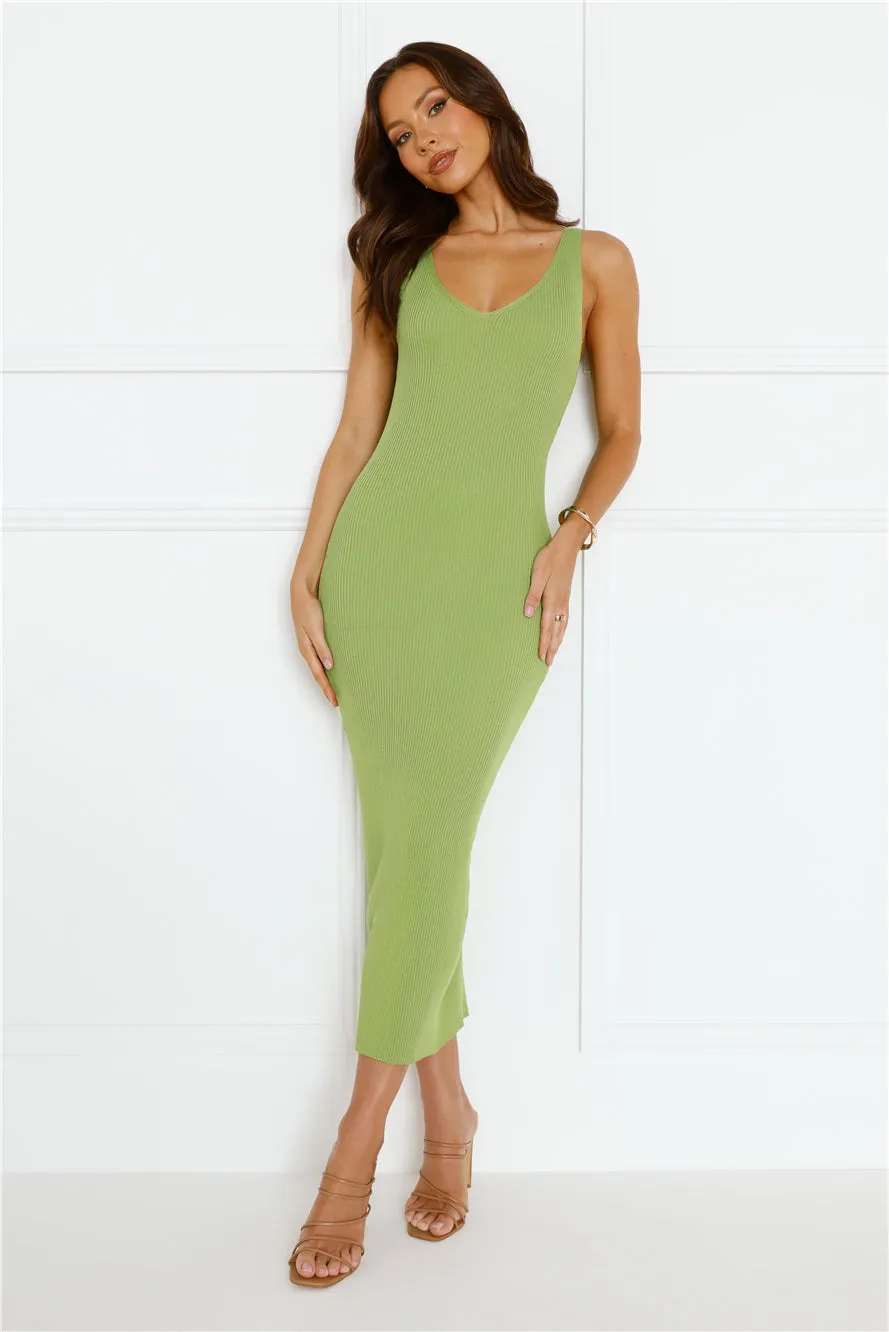Rotation Ribbed Midi Dress Green sold by Hello Molly product image thumbnail 3