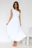 Calm Silence One Shoulder Maxi Dress White sold by Hello Molly