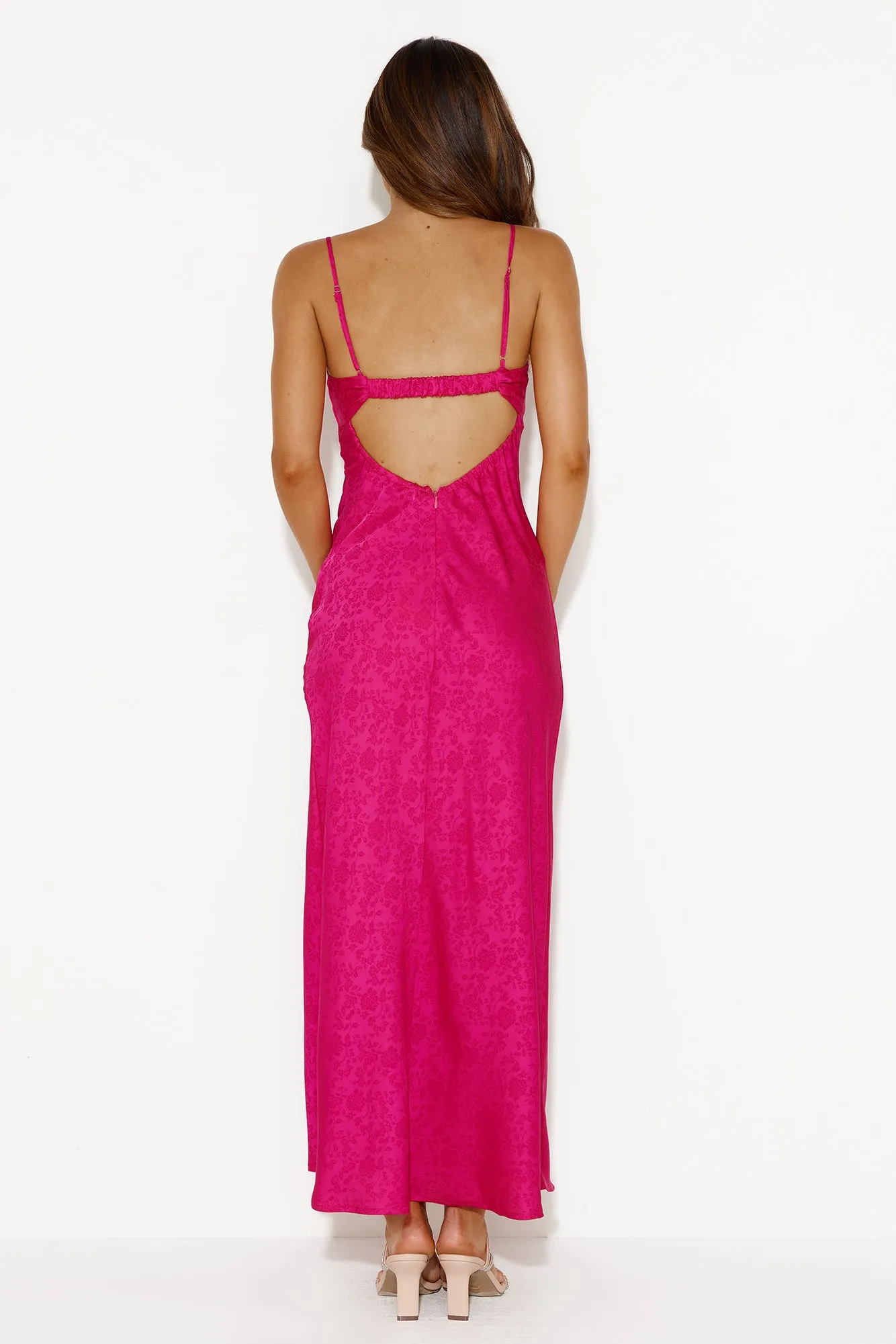 Ivy Forest Satin Maxi Dress Hot Pink sold by Hello Molly product image thumbnail 5