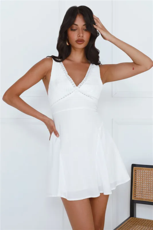 Dreaming Of Flowers Mini Dress White sold by Hello Molly