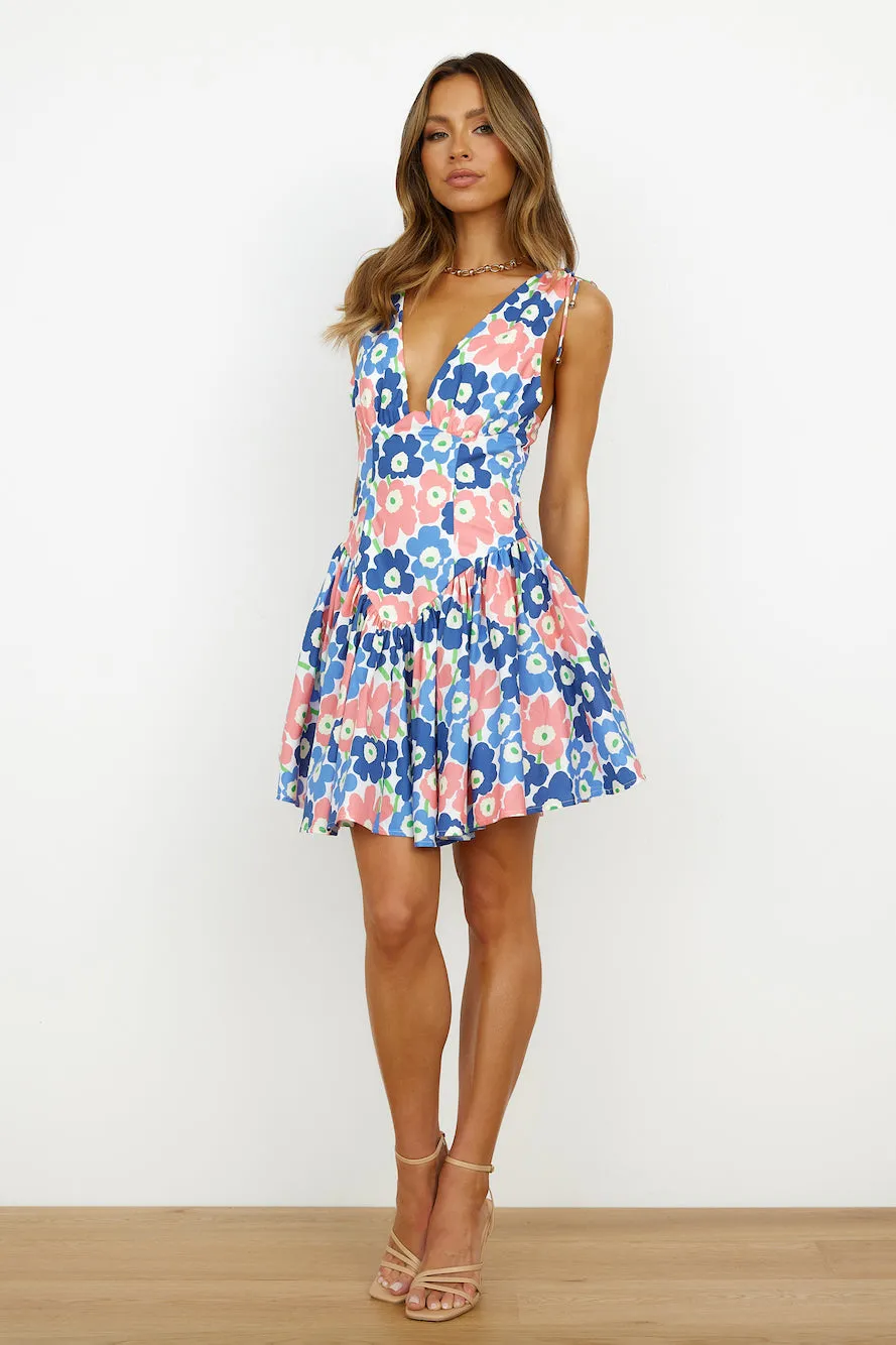 Friendly Vibe Mini Dress Blue sold by Hello Molly product image thumbnail 2