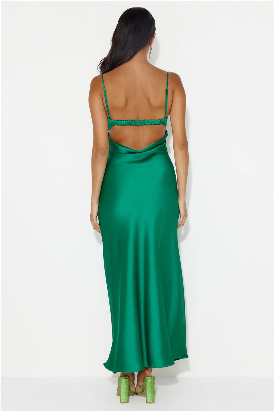 Winery Wedding Satin Maxi Dress Green sold by Hello Molly product image thumbnail 5