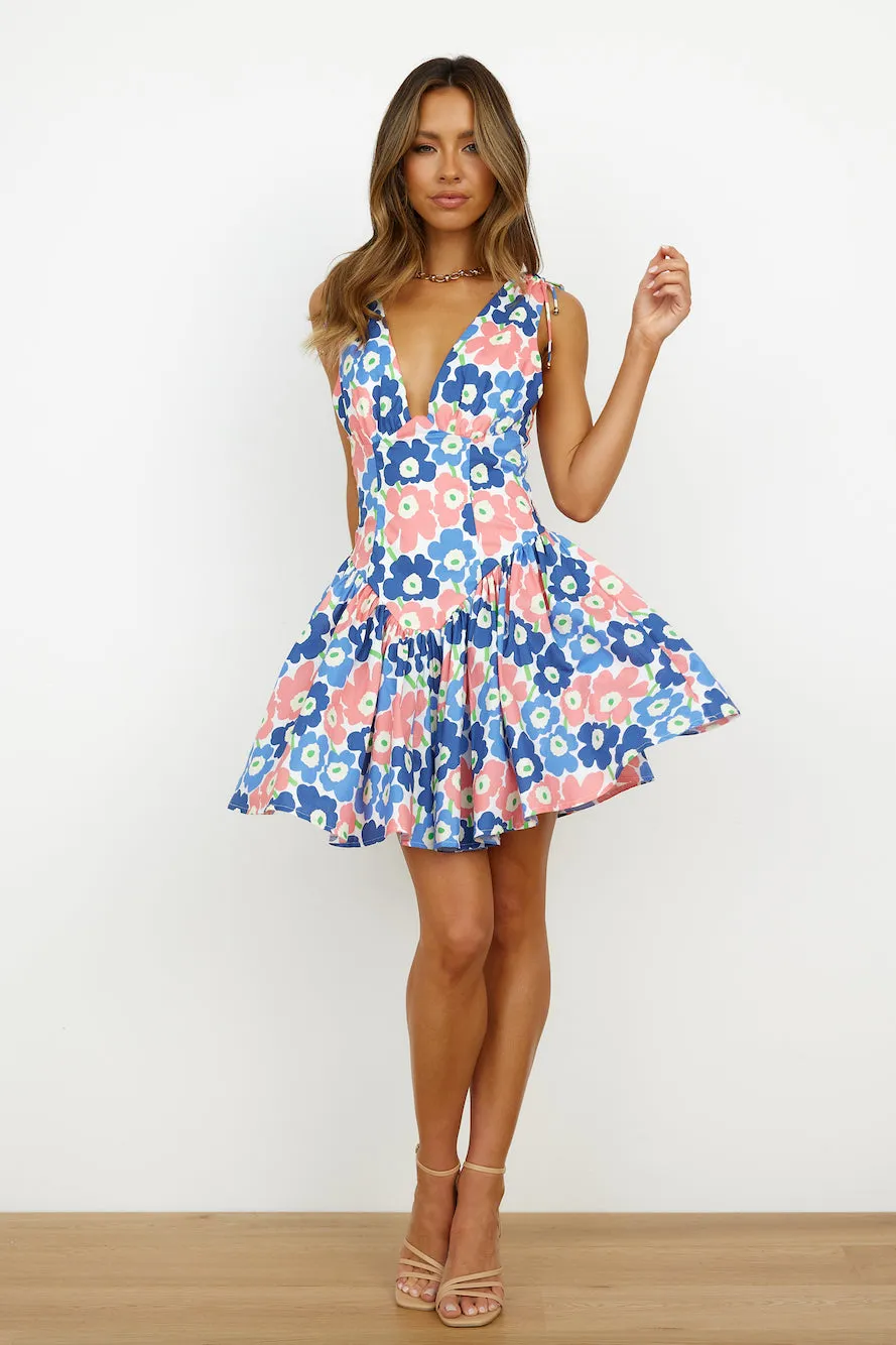 Friendly Vibe Mini Dress Blue sold by Hello Molly product image thumbnail 4