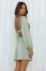 Done With You Satin Dress Green sold by Hello Molly
