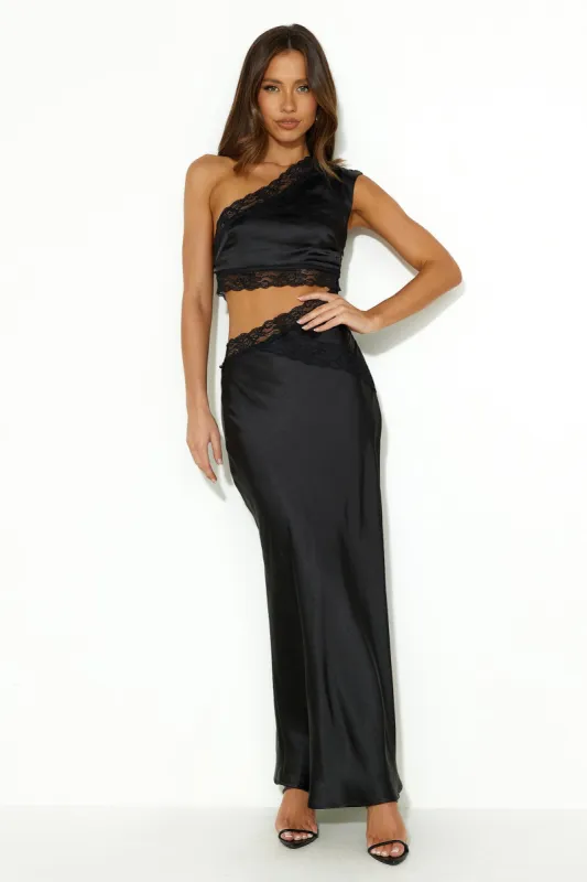 Intricate Love Satin Maxi Dress Black sold by Hello Molly