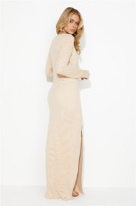 LIONESS Opulence Maxi Dress Beige sold by Hello Molly