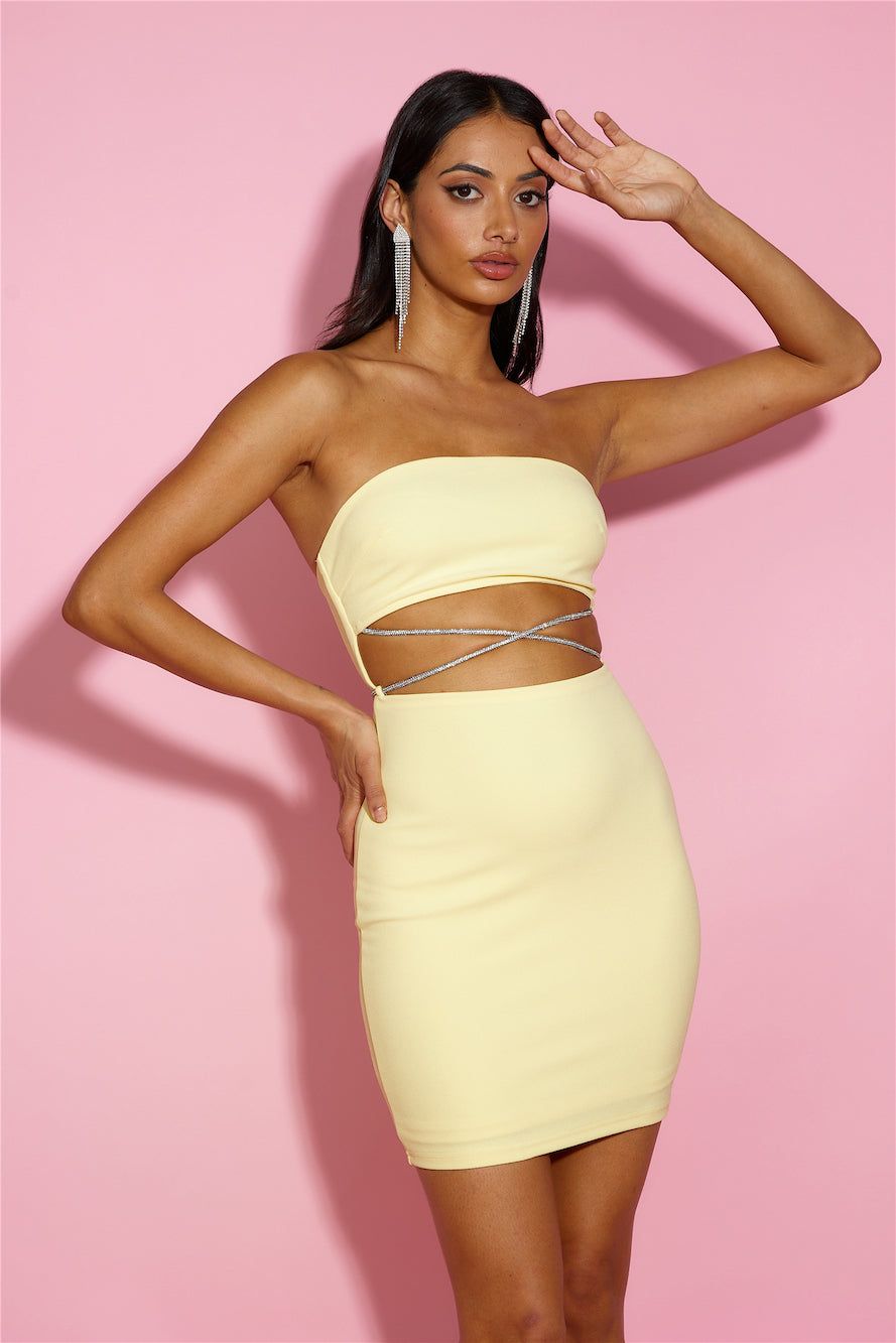 Dreams Of Sparkle Mini Dress Yellow sold by Hello Molly product image thumbnail 4