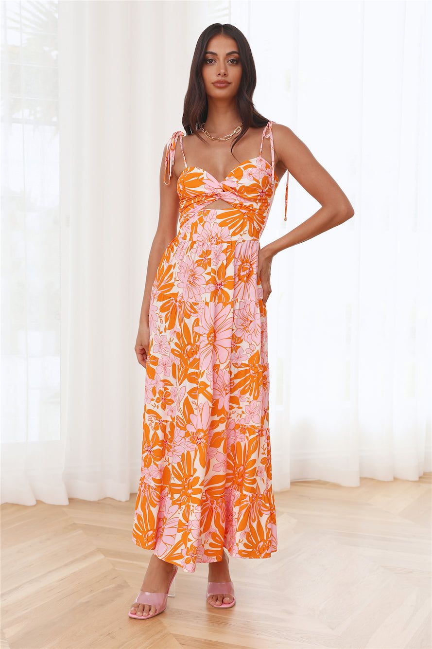 Summer Activity Maxi Dress Orange sold by Hello Molly