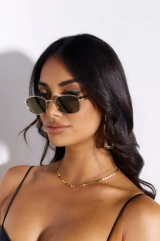 BANBE The Lima Sunglasses Gold Green sold by Hello Molly