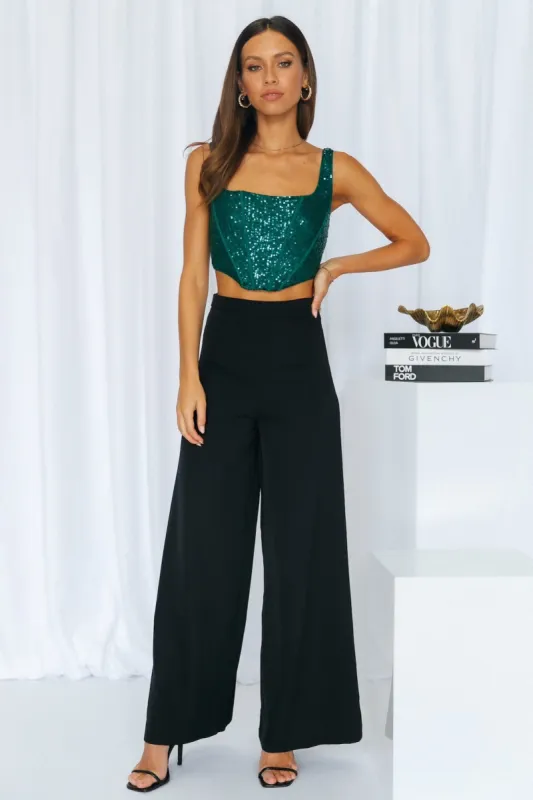 Ooh La La La Crop Green Sequin sold by Hello Molly