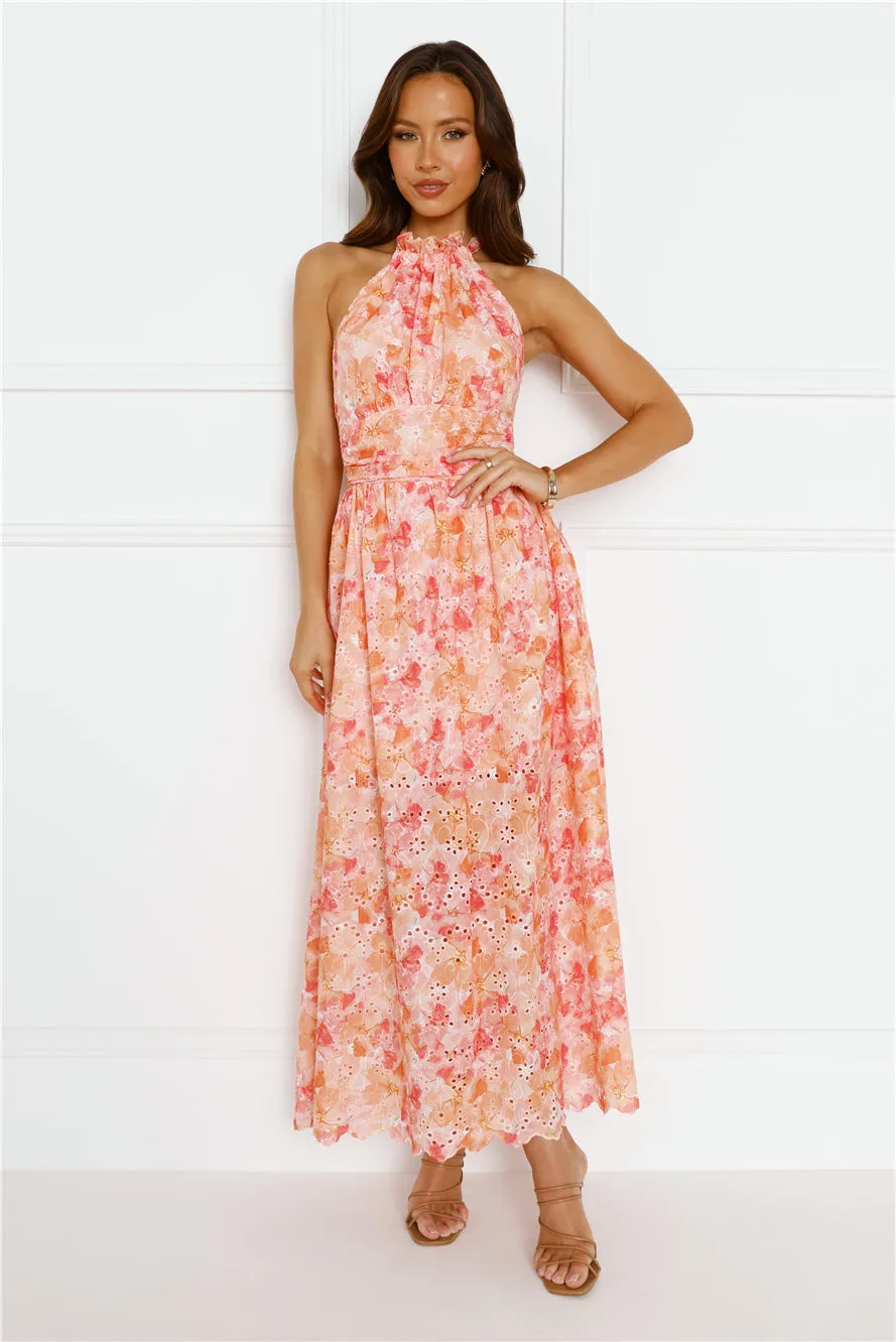 Sun Setting Halter Maxi Dress Orange sold by Hello Molly product image thumbnail 2
