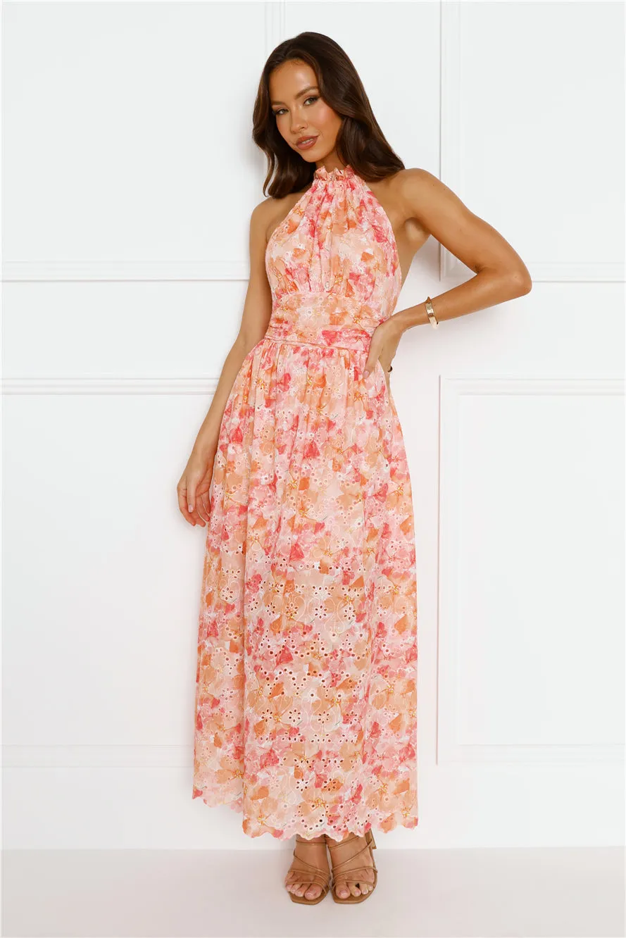 Sun Setting Halter Maxi Dress Orange sold by Hello Molly product image thumbnail 4