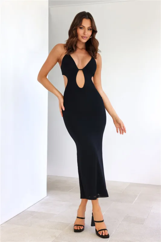 Frame Me Mesh Maxi Dress Black sold by Hello Molly
