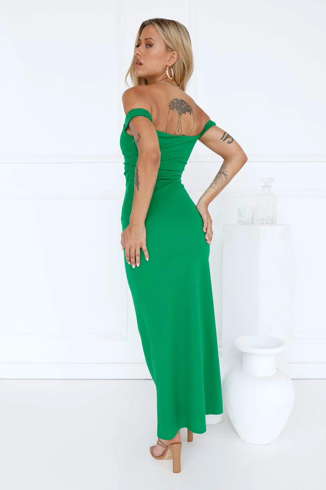 Fancy Lady Off Shoulder Maxi Dress Green sold by Hello Molly product image thumbnail 2