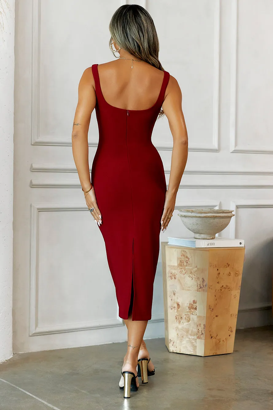 One Thing I Love Midi Dress Wine sold by Hello Molly product image thumbnail 5