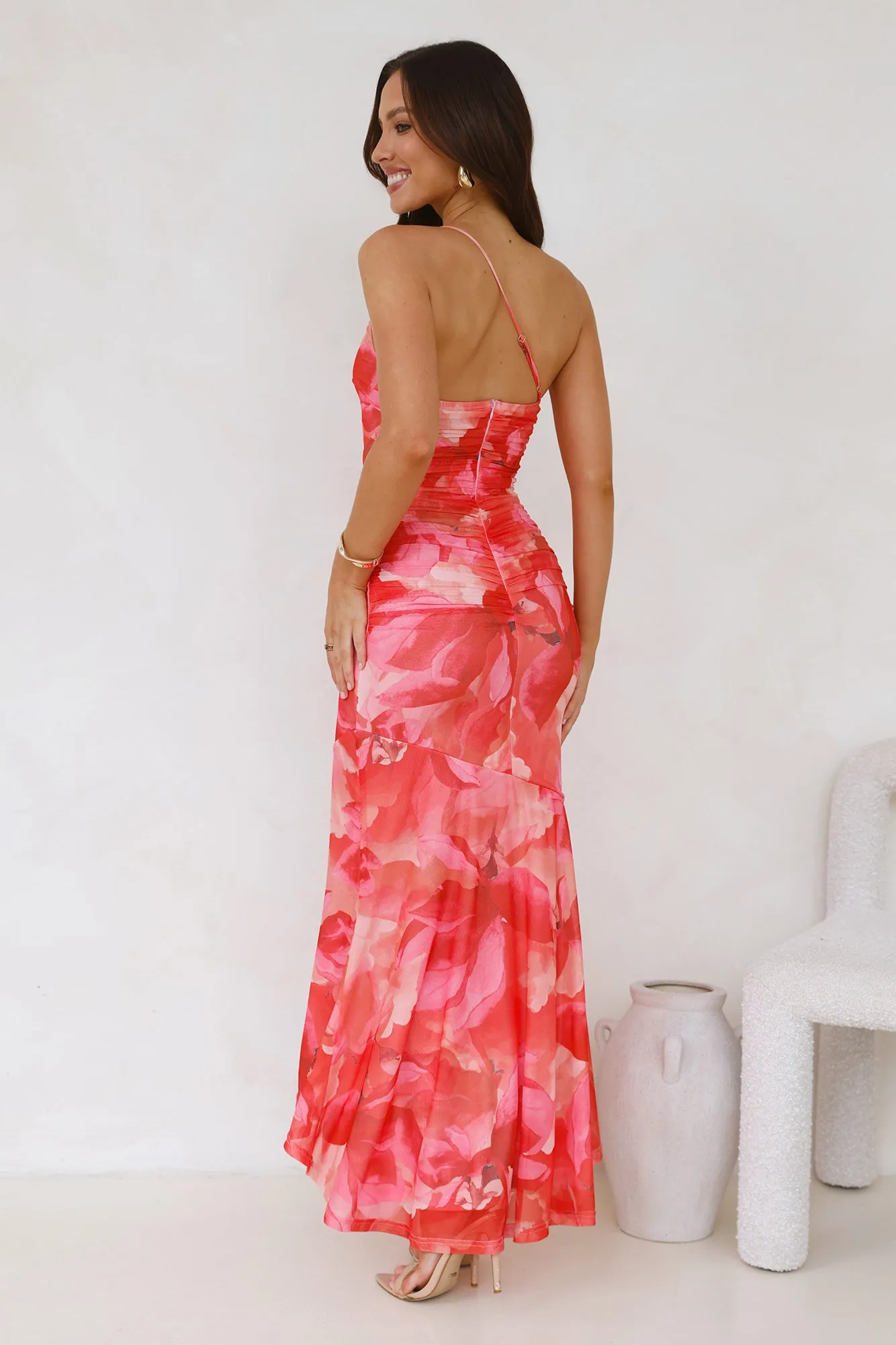Totally Fabulous One Shoulder Mesh Maxi Dress Print sold by Hello Molly product image thumbnail 5