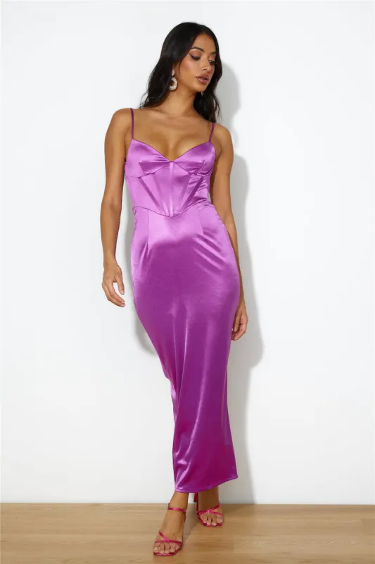 Obsessing Me Midi Dress Purple sold by Hello Molly