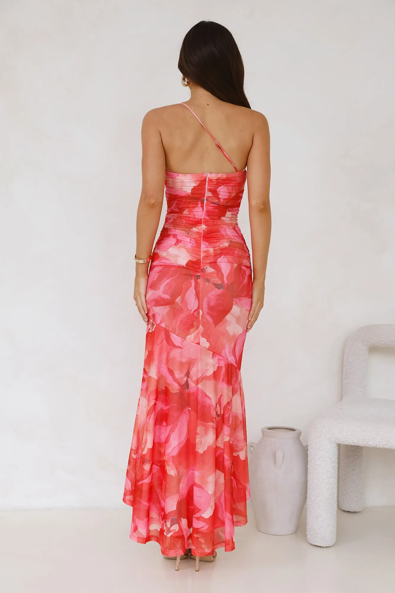 Totally Fabulous One Shoulder Mesh Maxi Dress Print sold by Hello Molly product image thumbnail 4