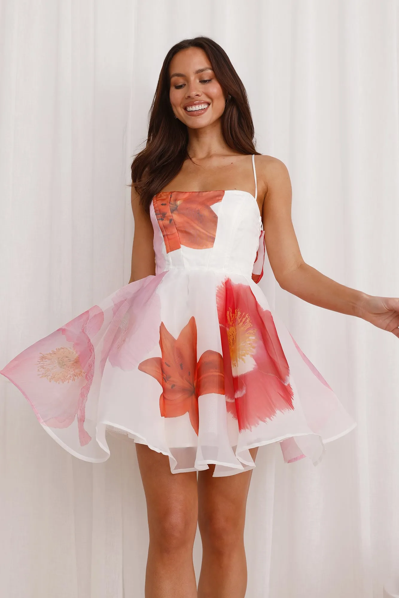 Blossom Brilliance Mini Dress White sold by Hello Molly product image thumbnail 2