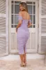 Perfect Shape Off Shoulder Mesh Midi Dress Lilac sold by Hello Molly