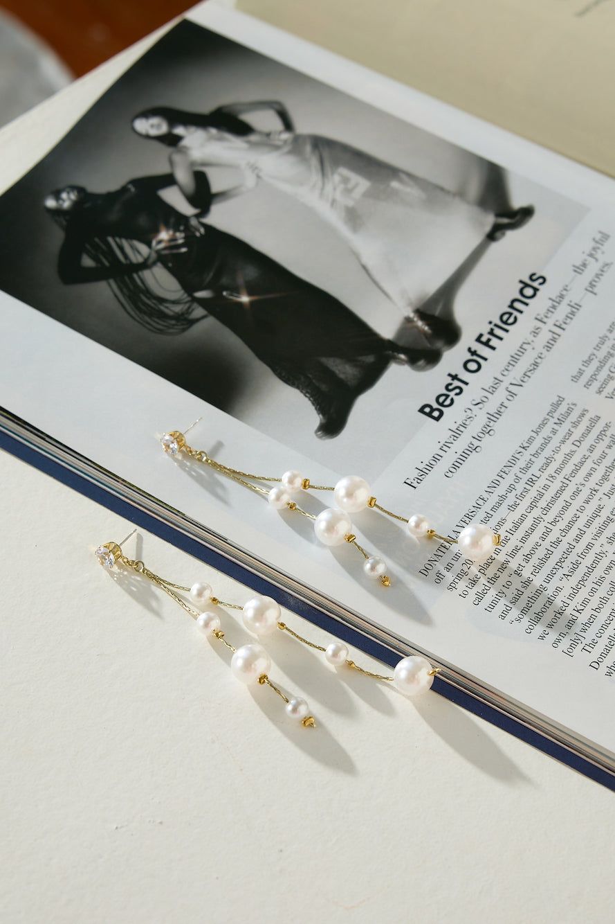 Secret Pearls Earrings Gold sold by Hello Molly product image thumbnail 2