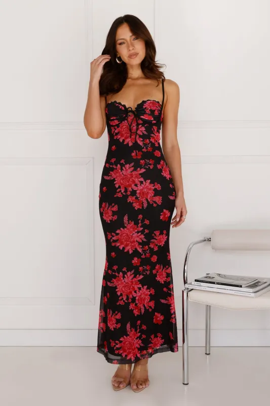 Best Wishes For You Mesh Maxi Dress Black sold by Hello Molly